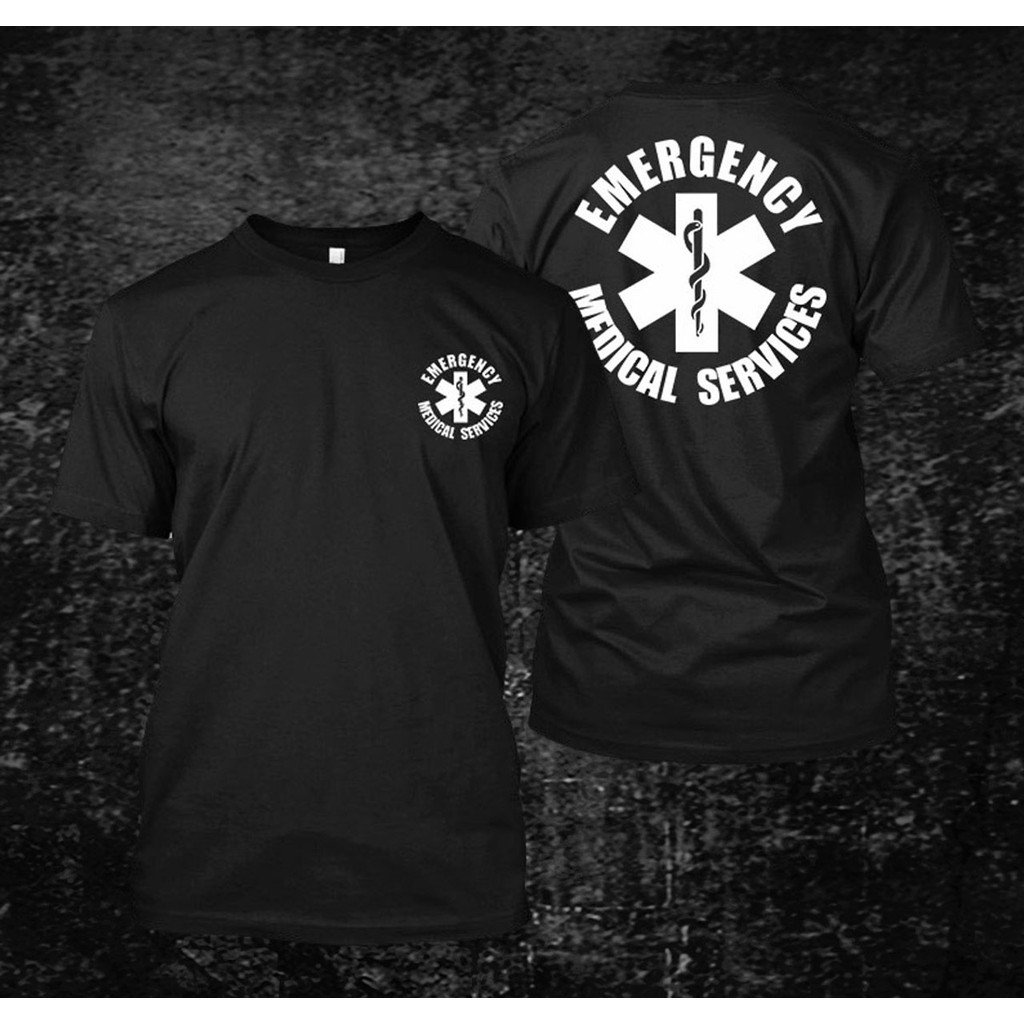 Logo บริการการแพทย์ฉุกเฉิน EMS-custom เสื้อยืดผู้ชาย ไซส์ S-5XL