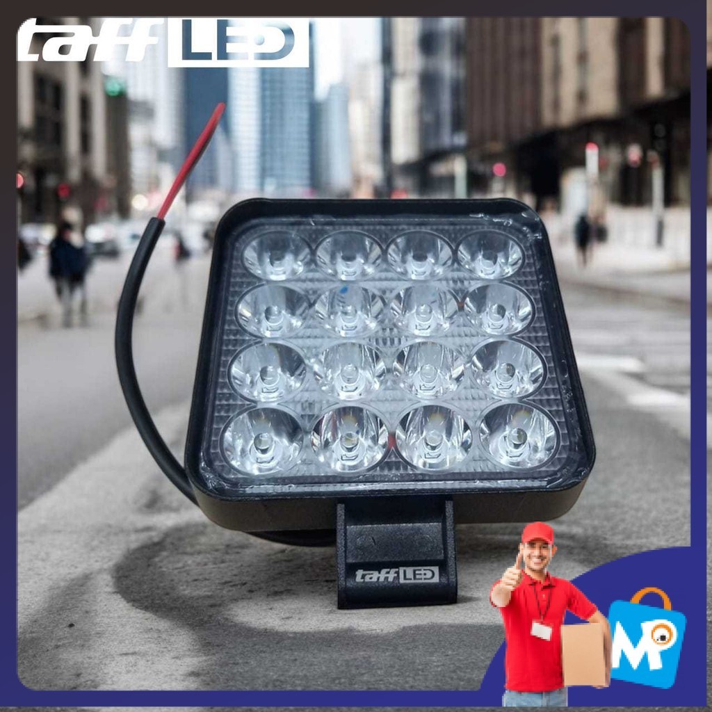 TaffiLED สปอตไลท์รถยนต์ LED Floodlight สีขาวนวล IP68 48W - D841