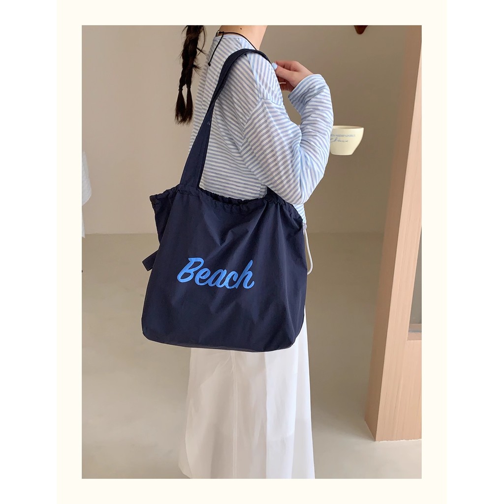 🔥พร้อมส่ง🔥กระเป๋าผ้าใบหูรูด กระเป๋าโท้ทญี่ปุ่น กระเป๋าสะพาย กระเป๋าผ้าน้ําหนักเบา กระเป๋านักเรียนความจุขนาดใหญ่