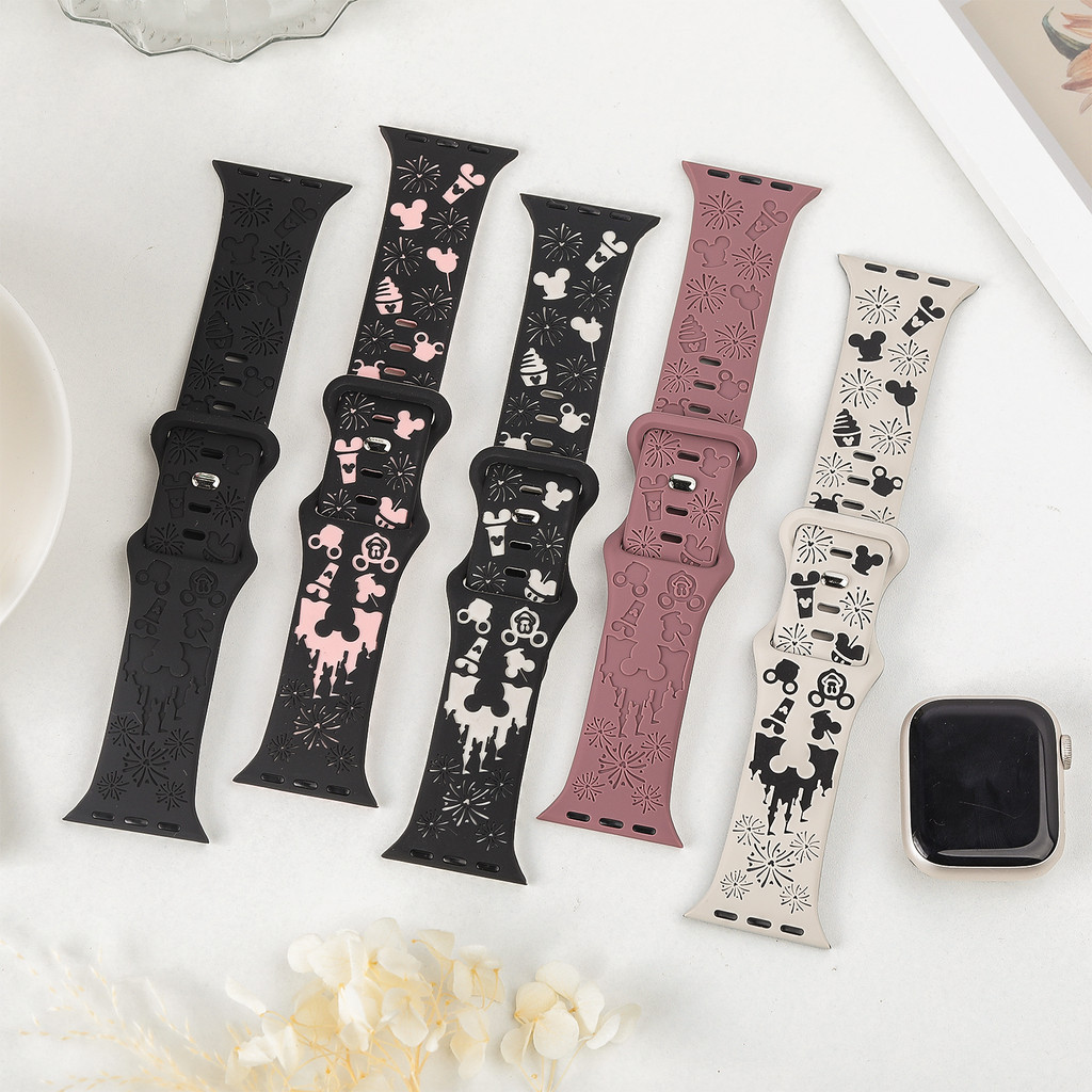 สายยางซิลิโคนพิมพ์ for Smartwatch IWatch Ultra/SE 3 2 49mm Apple Watch Series 11 10 9 8 7 6 5 46/45/44/42/41/40/38 มม - ภาพย่อย 5