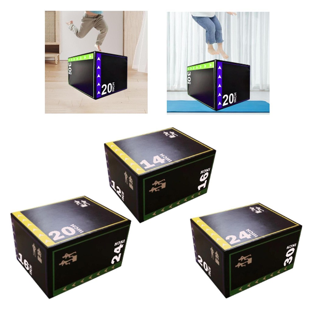 [lzdjlmy3fc] Plyometric Jump Box มัลติฟังก์ชั่นกระโดดกล่องออกกําลังกาย Heavy Duty Plyometric กล่องสํ