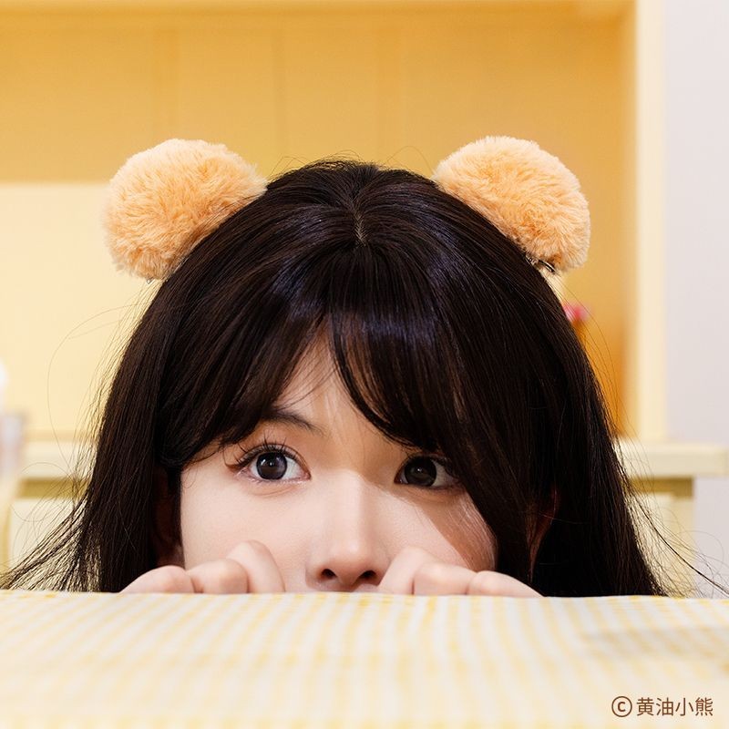 LLG777ความยืดหยุ่นปานกลาง ยางรัดผมผ้าขนฟู Butterbear คลิปผม อุปกรณ์เสริมผมน่ารัก ปิ่นปักผม✨ - รูปที่ 7