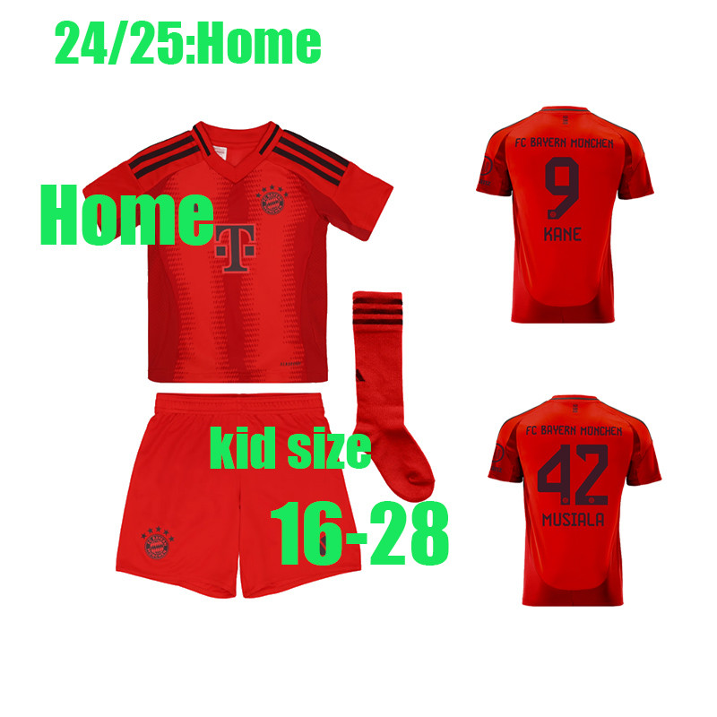24/25 KANE ฟุตบอล clothe 2024/25 Bayern Home jerseys ชุด (กางเกงและถุงเท้า) KIMMICH SANE MULLER MUSI
