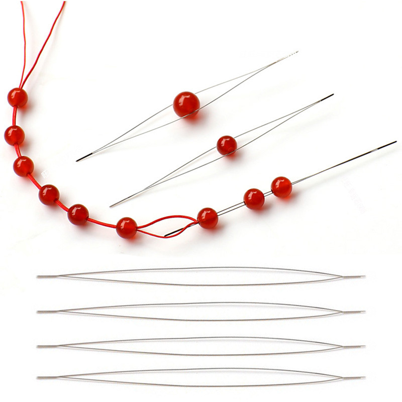 เปิดลูกปัด Pins เข็ม DIY เครื่องมือ Handmade Threading อุปกรณ์เสริมประดับด้วยลูกปัดเครื่องมือเย็บผ้าทํา 125 มม.สแตนเลส