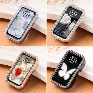 Hard Edge Diamond Encrusted PC Case สําหรับ Huawei band 11 11Pro 10 9 8 สมาร์ทฝาครอบป้องกันอุปกรณ์เสริม