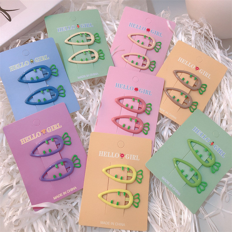 4ชิ้นเด็ก โดปามีน การ์ตูนน่ารักแครอทกิ๊บ bb คลิปหน้าม้าผมหัก - รูปที่ 3