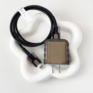 สีดําสําหรับ 18W/20W Charger สาย Protector สายชาร์จป้องกันกร…