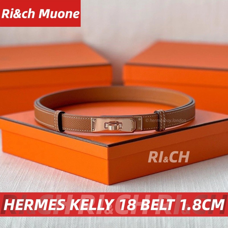 #Rich Muone ราคาถูกที่สุดใน Shopee แท้ Hermes Kelly 18 Belt 1.8cm #Gold #Rose gold #Silver เข็มขัดผู