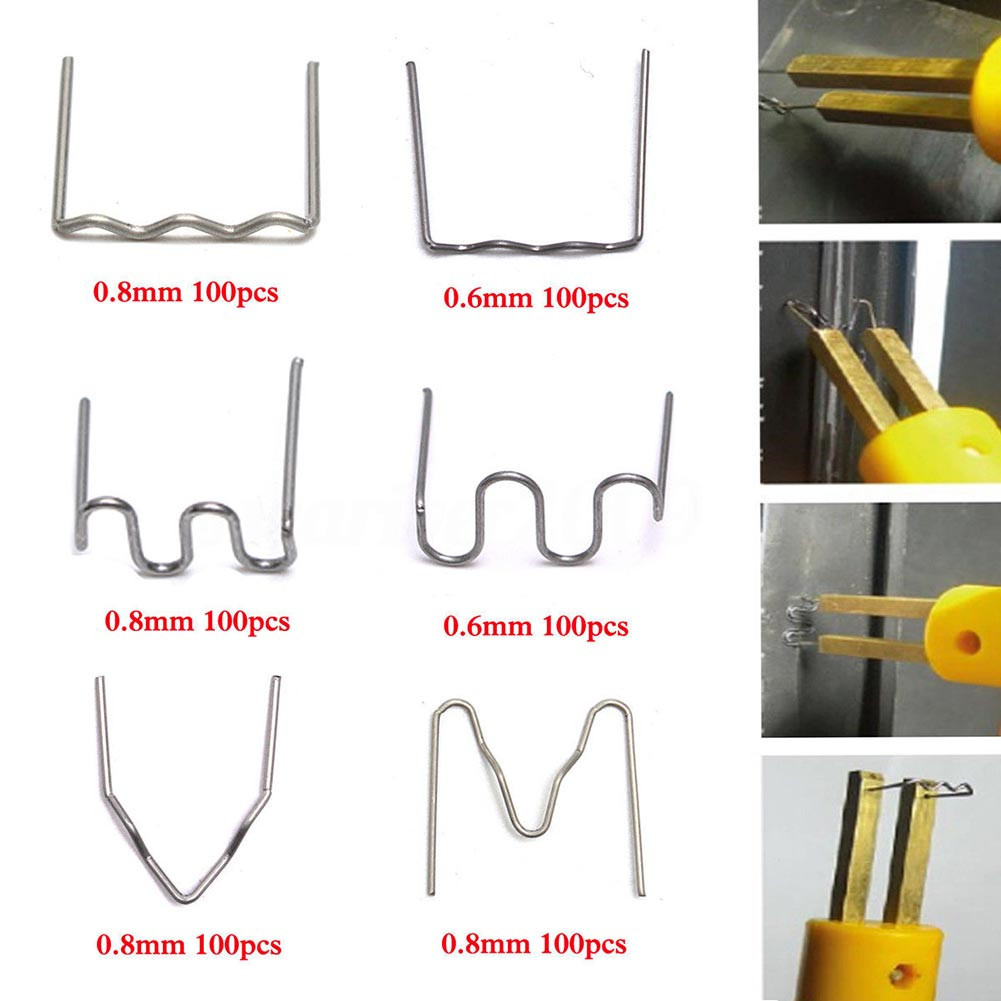 Hw1 100 ชิ้น Hot Stapler Staples สําหรับเครื่องเชื่อมพลาสติกเครื่องมือรถเสียหายกันชนชุดซ่อม