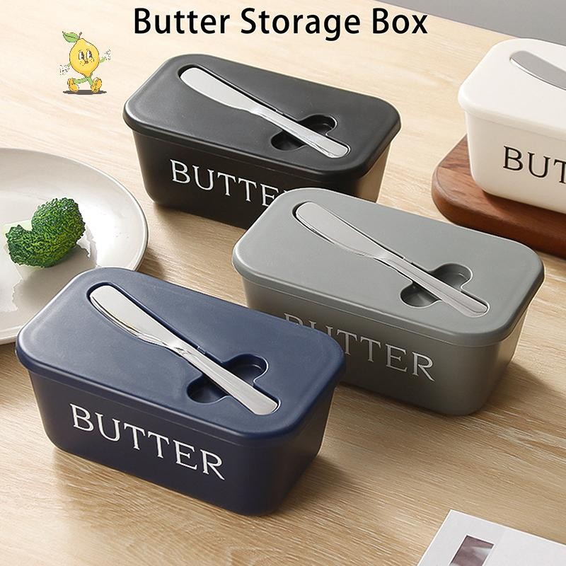 [mozh] Butter Container Food Grade PP Box ร้านอาหารปิดผนึกกล่องเก็บชีสจานพร้อมมีดเครื่องตัดเนย Butter Tableware [TH]