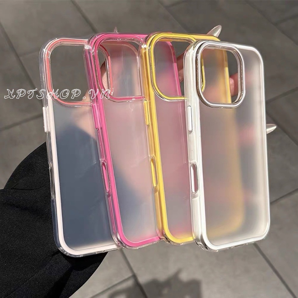 เคสโทรศัพท์อะคริลิคด้านสีสําหรับ ไอโฟน 16โปรแม็กซ์ 15 14 13 12 11 กันกระแทกป้องกันปลอก