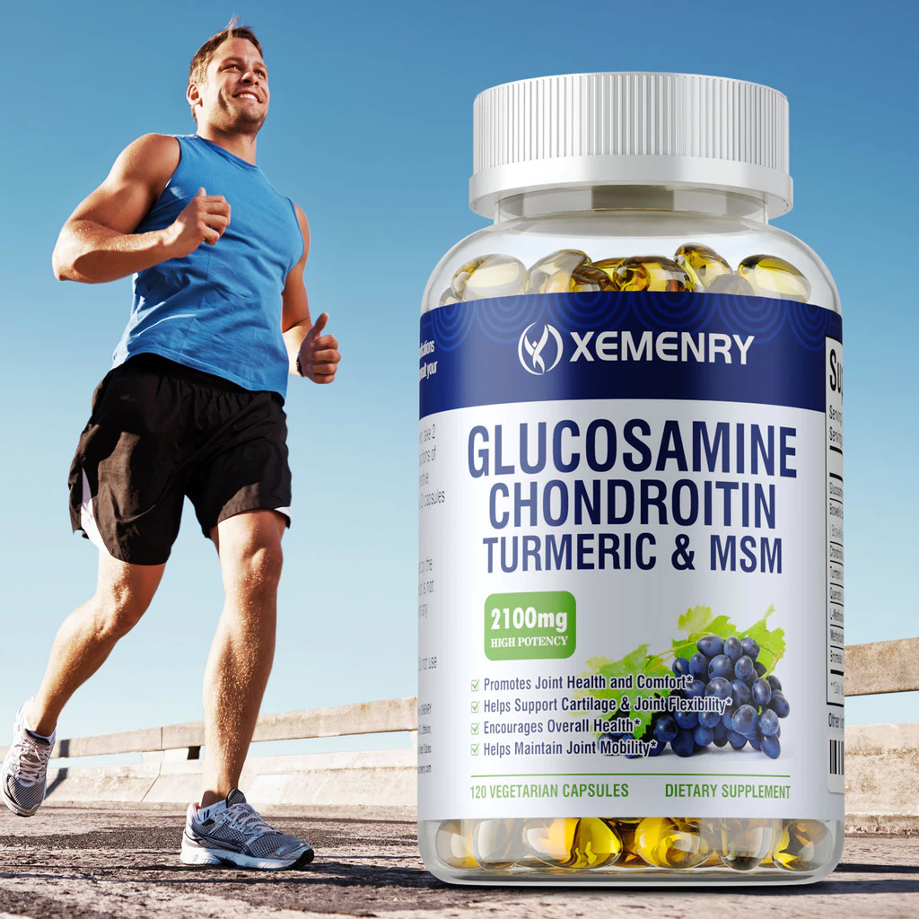 Xemenry - Glucosamine Chondroitin Veggie Caps - อาหารเสริมซัพพอร์ตร่วม สารต้านอนุมูลอิสระ MSM กํายานขมิ้น All-in-One Ingredient