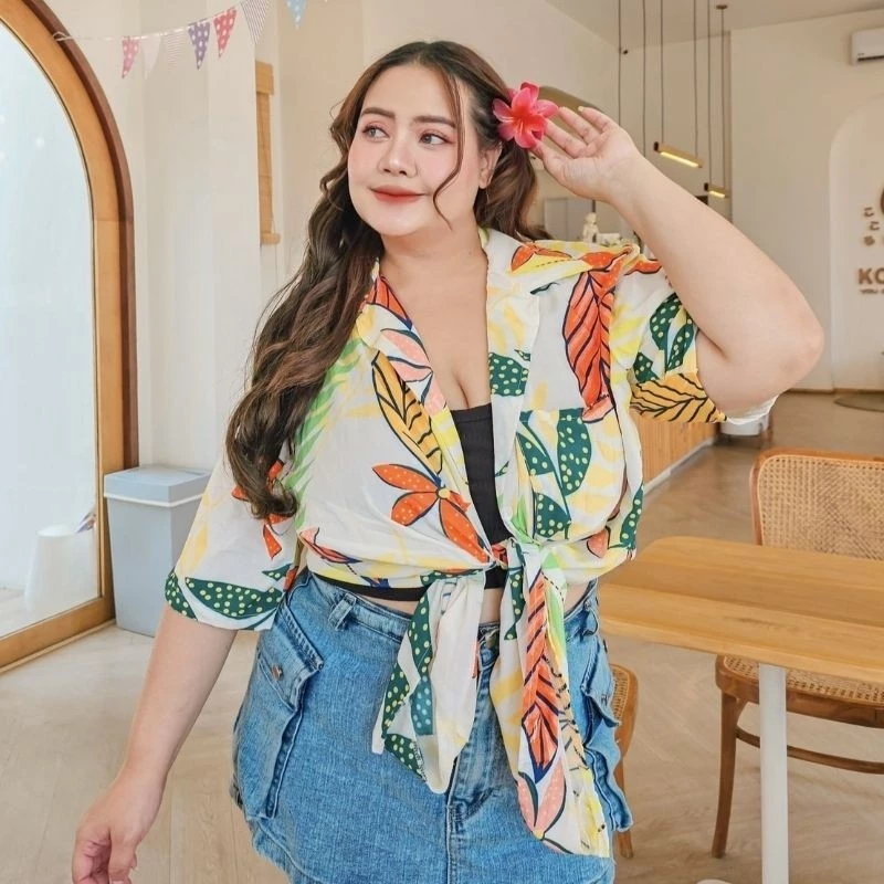 เสื้อฮาวายไซส์ใหญ่ Unisex อก 38-66 นิ้ว ผ้าสปัน รุ่น MG170 thumbnail 3