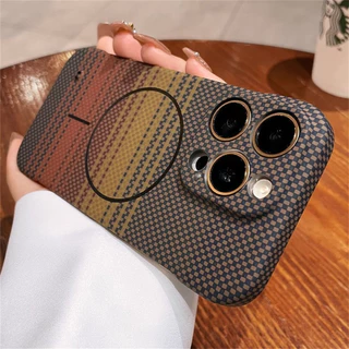 หรูหราเคฟล่าร์คาร์บอนไฟเบอร์รูปแบบ Frameless เคสโทรศัพท์สําหรับ IPhone 11 12 13 14 15 16 Pro Max Plus Ultra Thin Pc ปลอก