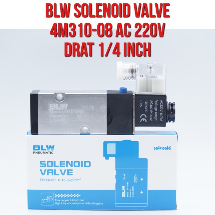 BLW Solenoid วาล์ว Solenoid วาล์ว 4M310-08 4M310 - 08 AC 220V เกลียว 1/4 นิ้ว AC220V AC220 วาล์วโดยต