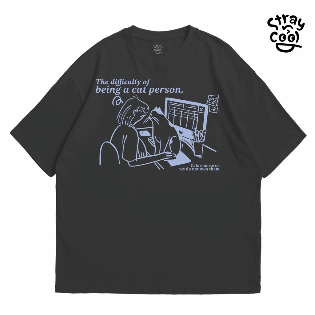 Strayandcool เสื้อยืดโอเวอร์ไซส์ "I'm a cat person" Oversized T-shirt