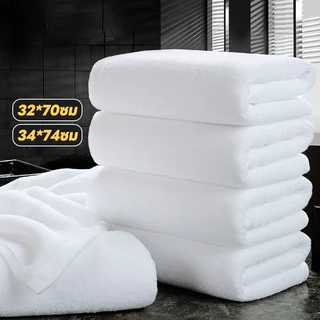 CDiscount ผ้าเช็ดหน้าสีขาว เช็ดผมรุ่นหนา เกรดดี ขนาด 32x70cm 34x74cm ผ้าสีขาว ผ้านาโน เนื้อผ้านุ่ม ฟู ไม่ระคายผิว สามารถ