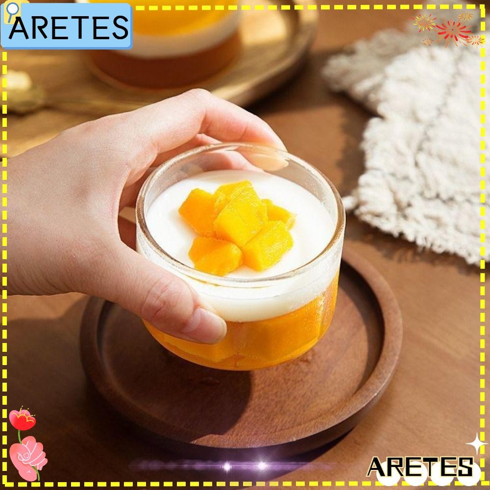 ถ้วยแก้ว ARETS, ถ้วยขนมทรงกลมทนความร้อน, ถ้วยโยเกิร์ตพุดดิ้งใสทําความสะอาดง่าย