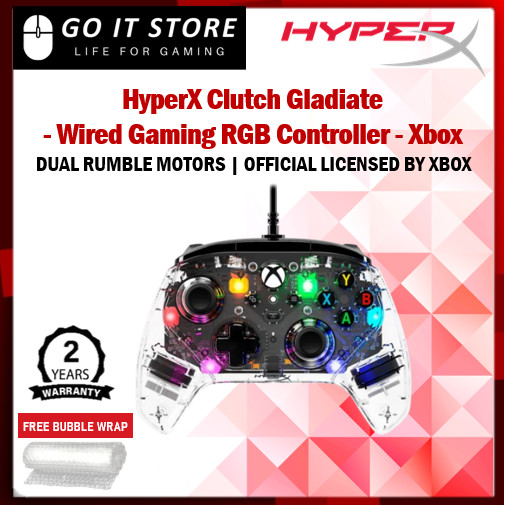 HyperX Clutch Gladiate - คอนโทรลเลอร์ RGB สําหรับเล่นเกมแบบมีสาย - Xbox (7D6H2AA)