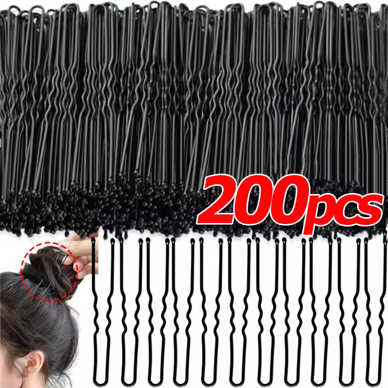 50/100/200 ชิ้นผู้หญิงที่มองไม่เห็น Wavy Hairpin - U-รูปโลหะ Bobby Pin สําหรับผมหนา/บาง-อุปกรณ์เสริมผมที่สง่างาม