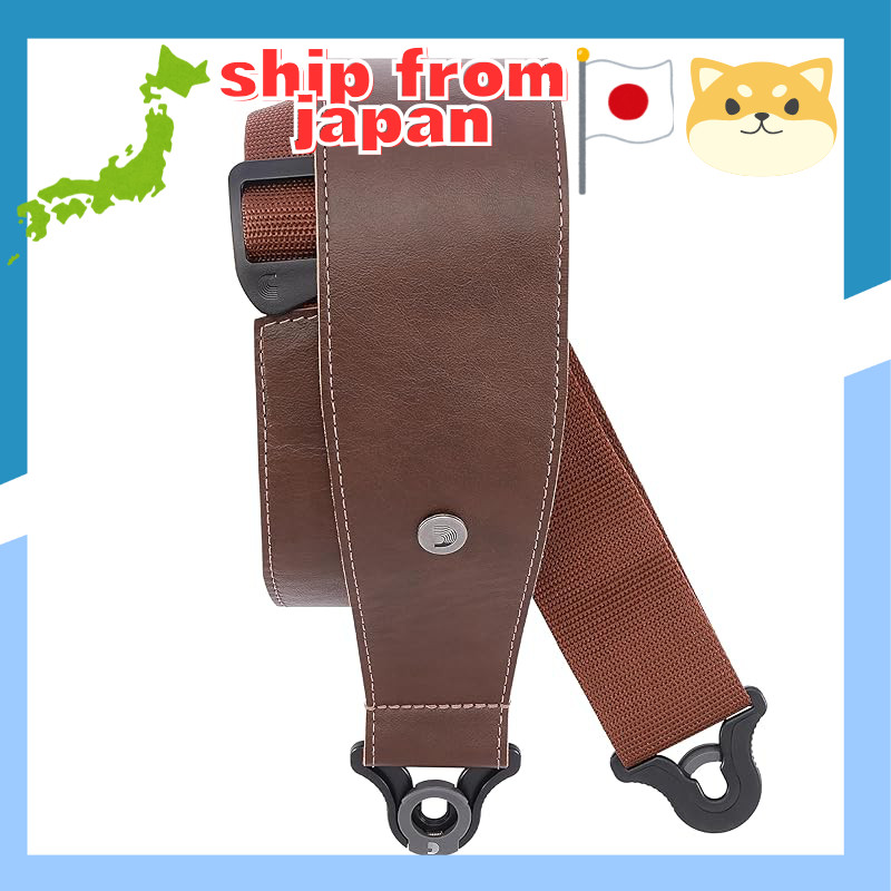 [D'Addario] Guitar Strap with Strap Lock Structure Comfort Leather Auto Lock Guitar Strap Brown 30BA