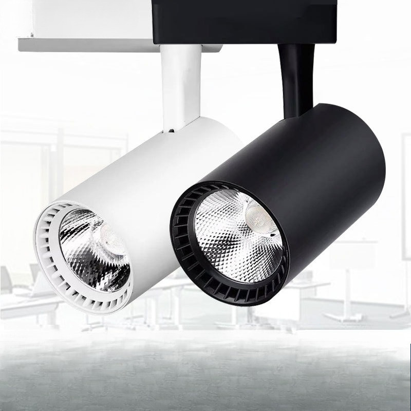 ไฟสปอร์ตไลท์ Led COB Track, 220V, 10W, 20W, 30W, 24°, ที่อยู่อาศัยสีขาว/ที่อยู่อาศัยสีดําแสงอบอุ่น/แสงสีขาว/แสงเป็นกลาง 3000เค 4000เค 6000เค เหมาะสําหรับร้านค้าและบ้าน