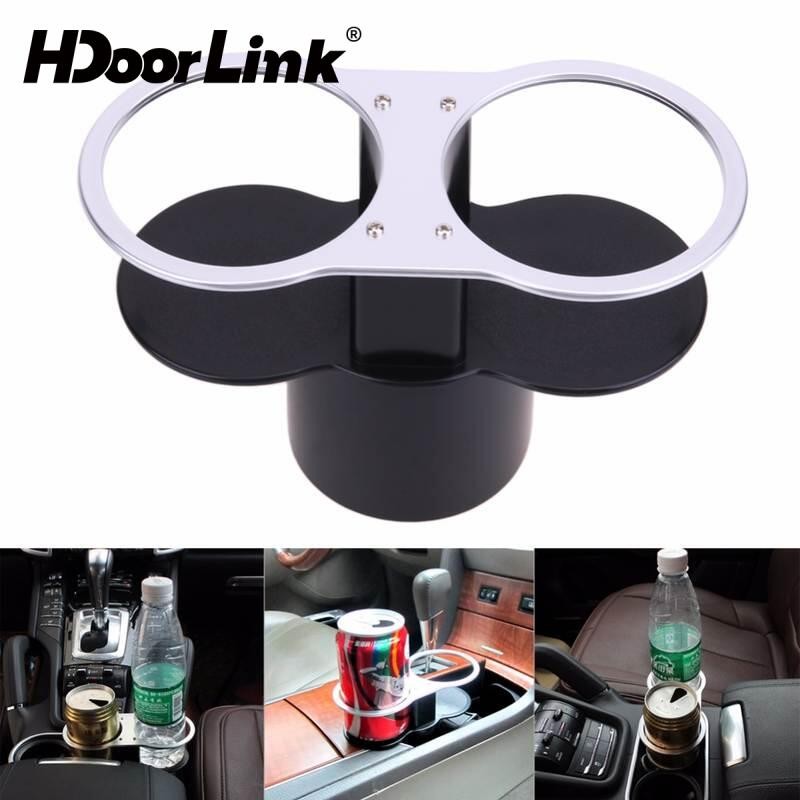 HdoorLink ABS Double Hole ที่วางแก้วในรถยนต์ที่วางขวดเครื่องดื่มขาตั้งยานยนต์ Organizer อุปกรณ์เสริมอัตโนมัติอุปกรณ์