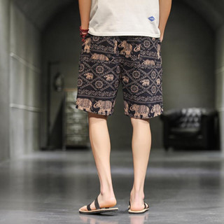 MUHANLU01 กางเกงขาสั้น  กางเกงช้าง ผ้าสปัน เนื้อผ้านุ่มลื่นใ…