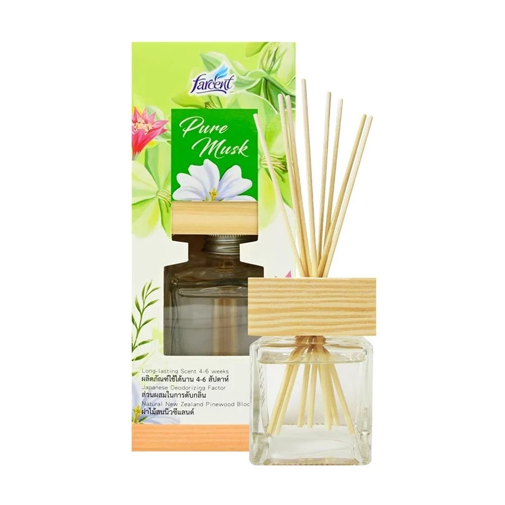[พร้อมส่ง] FARCENT ก้านน้ำหอมดับกลิ่น PURE MUSK 80ML กลิ่นหอมแบบคลาสสิก สดชื่นไม่เวียนหัว น้ำหอมปรับ
