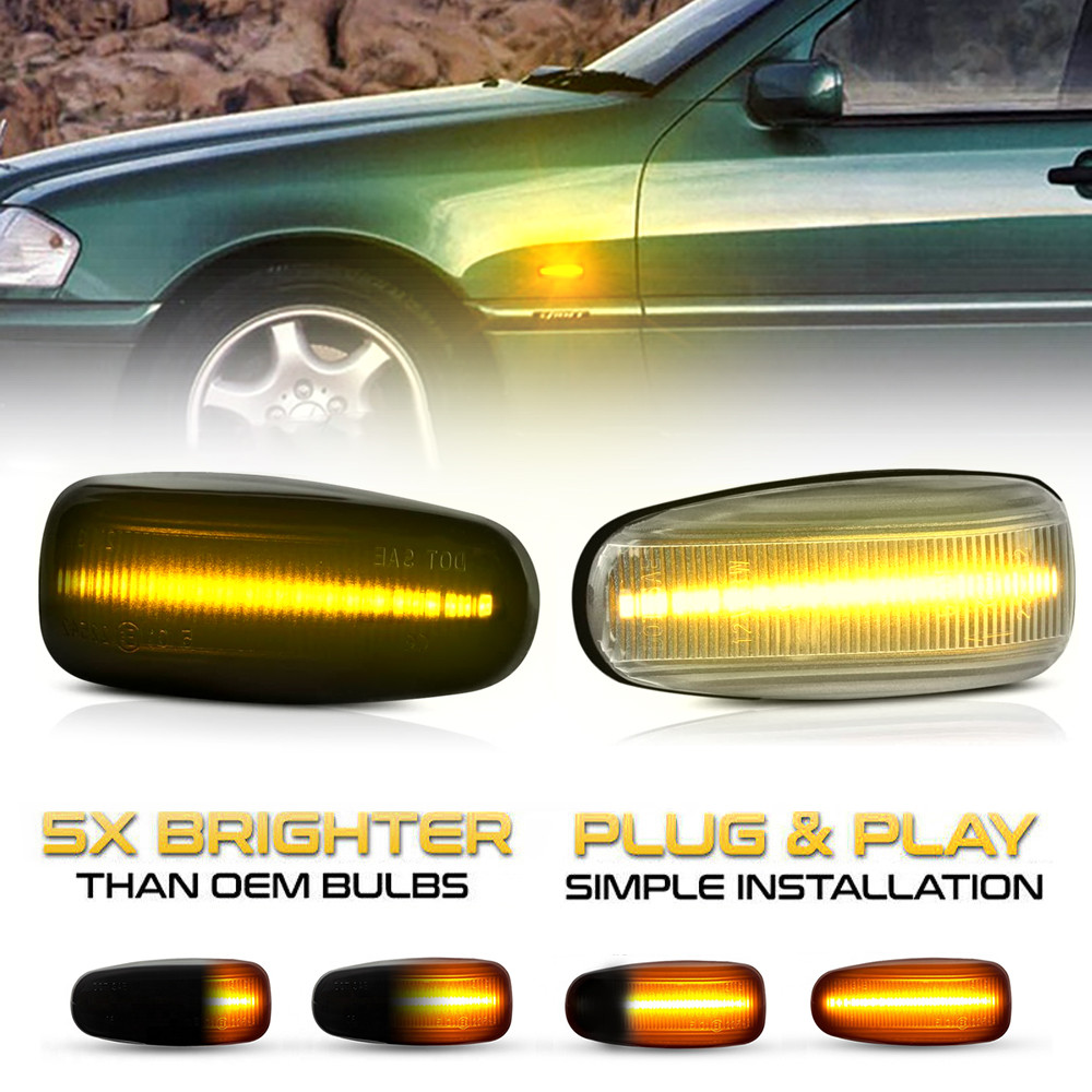 2PCS Led ด้านข้างไฟเลี้ยวไฟสัญญาณลําดับ Blinker สําหรับ Mercedes BENZ W210 W208 R170 Vito W638 Vaneo