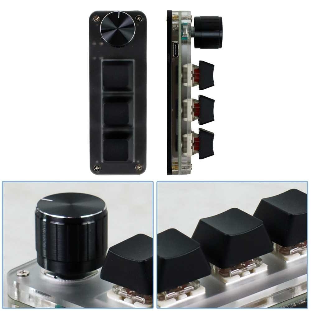 SIAIFSTRO VODOOL 3 คีย์คีย์บอร์ดแบบกลไก USB Gaming ทางลัดพร้อมลูกบิด - VD3