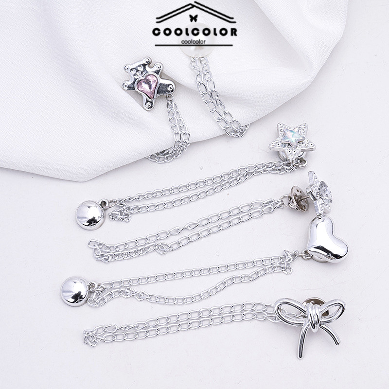 ในไทย✨1 ชิ้นคลิปเข็มกลัดติดแขนเสื้อ ยึดขากางเกง แฟชั่น ปรับได้แบบแม่เหล็กในการยึดติด Magnetic buckle