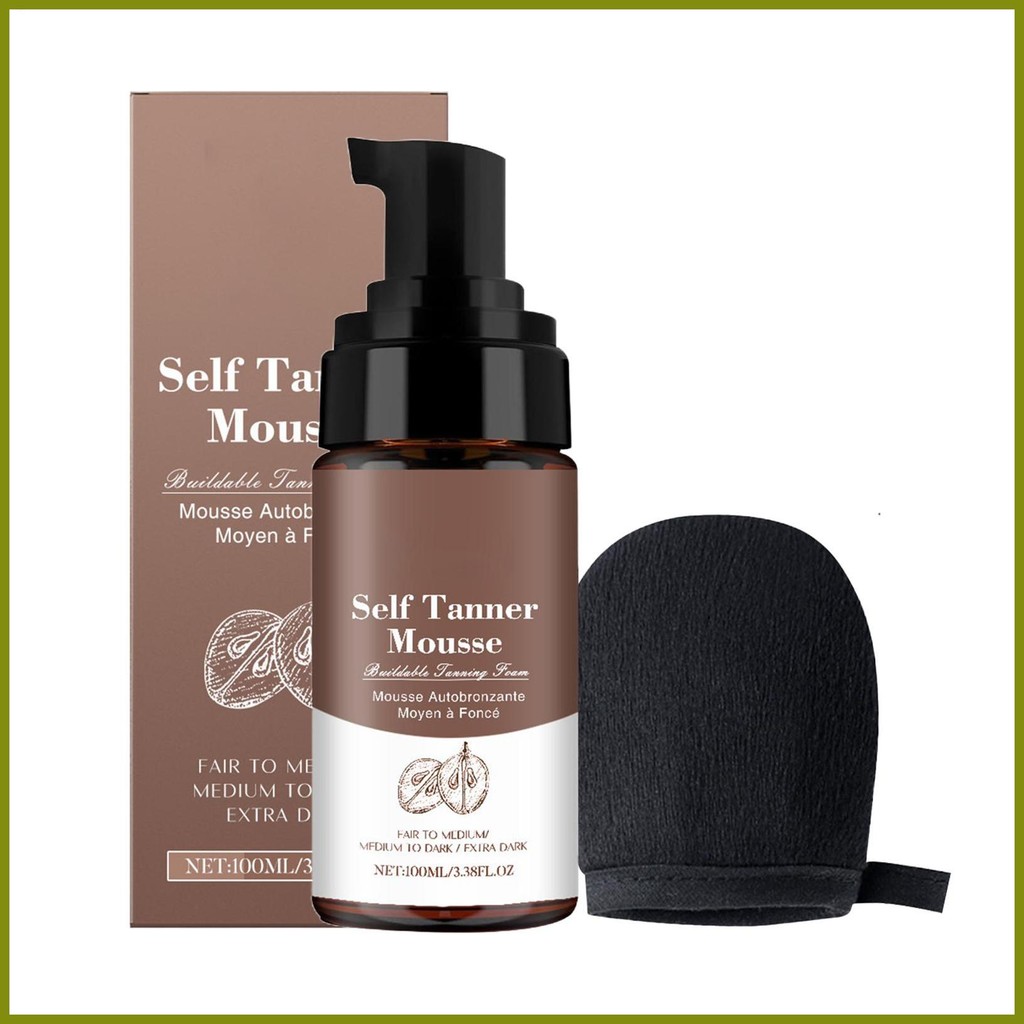 Tanning Mousse Kit Self Tanning Foam Hydrating Beach Pool Suntan ผลิตภัณฑ์ธรรมชาติ Tanner Enhancer ส