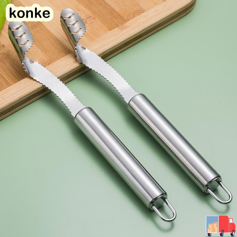 KONKE Jalapeno Corer Remover, สแตนเลสหยัก Slice Pepper Corer Remover, ความพยายาม Deseeding มัลติฟังก