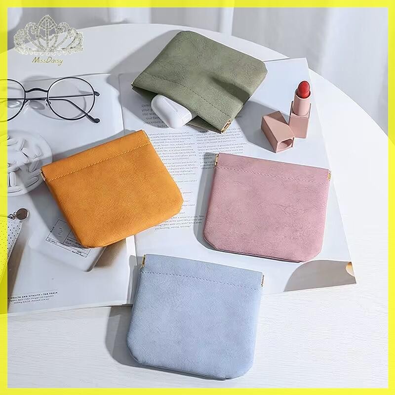 Daisy แบบพกพา PU หนังกระเป๋าเหรียญหูฟังกระเป๋าหูฟัง Organizer Mini กระเป๋าเครื่องสําอางหญิง Lip เปลี่ยนกระเป๋าเก็บ TH