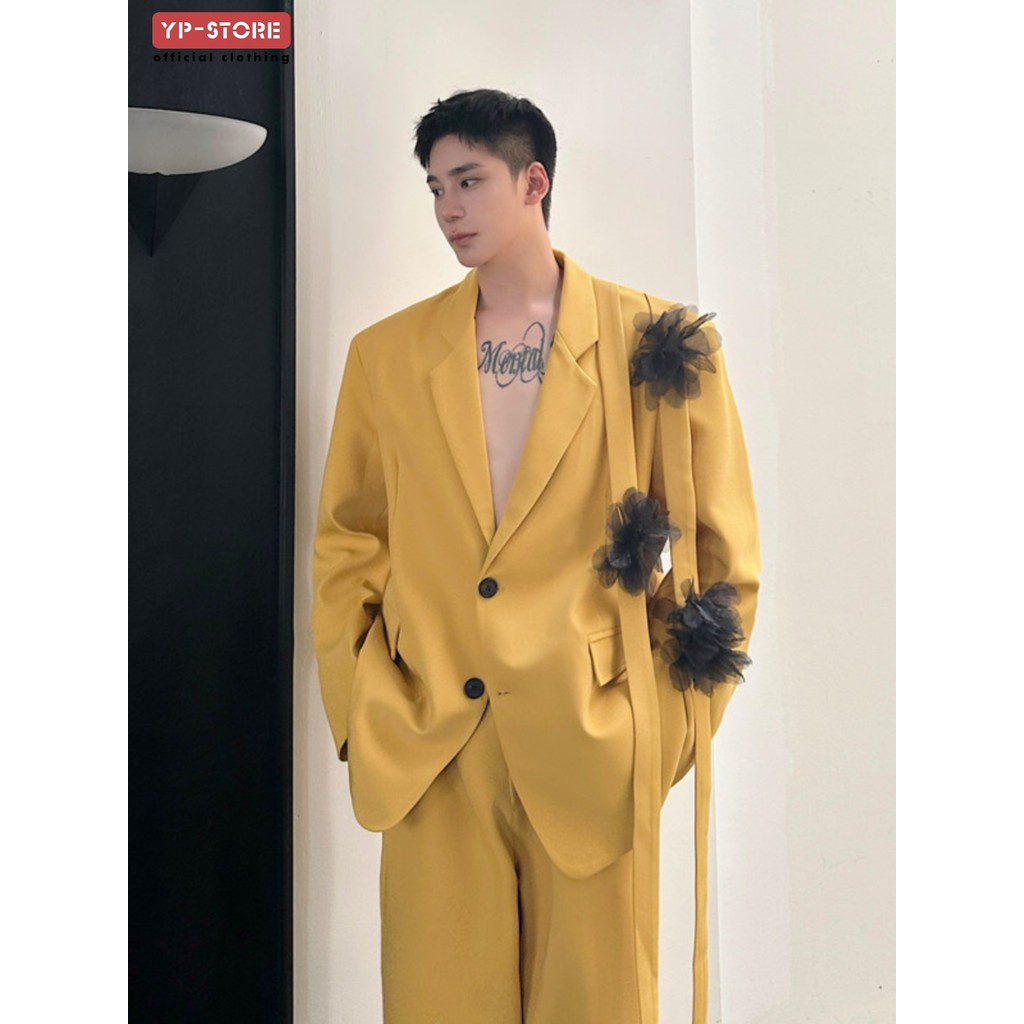 บาร์ไนท์คลับสไตล์ออกแบบสไตล์ชุดสูทหลวมสูทผู้ชายแจ็คเก็ตแฟชั่นการแสดงบนเวทีสวมชุดสูทสองชิ้นสไตล์