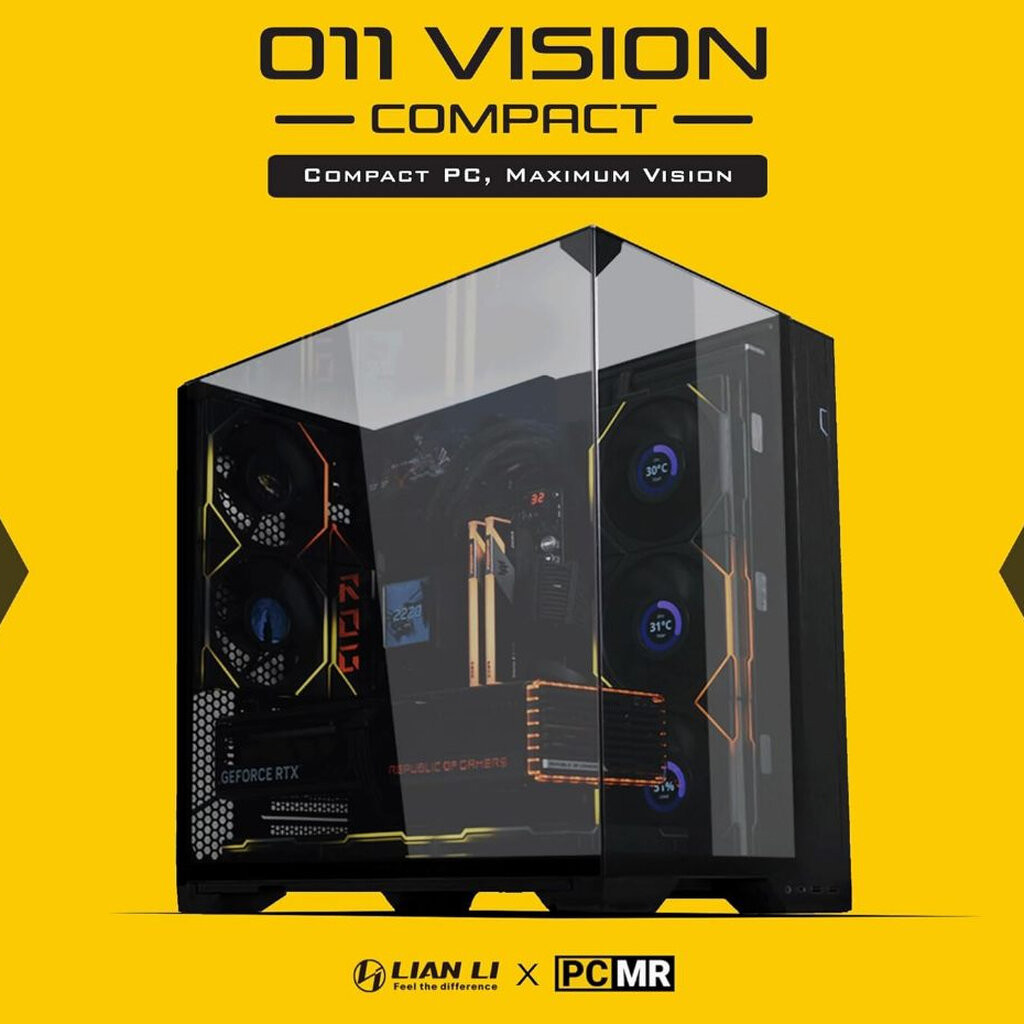 LIAN LI O11 VISION Compact Black (O11VPX) Dual Mode Mid-Tower ATX Case ราคา ถูกที่สุด ดีลบีเคเค แกลเลอรีภาพที่ 4