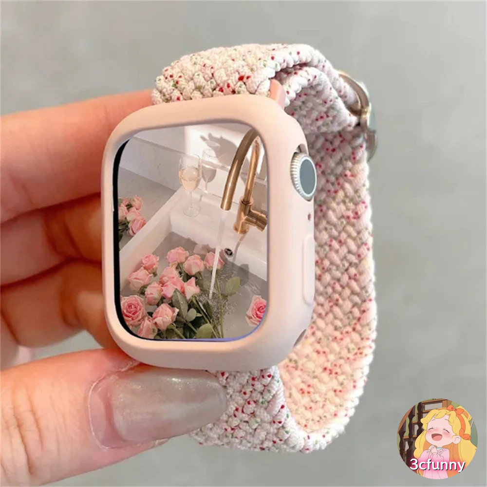หัวเข็มขัดเลื่อนสายรัดไนลอนสําหรับ Apple Watch Series 10 9 8 7 6 SE 5 4 3 2 1 Ultra/Ultra2 สําหรับ i-Watch ขนาด 46 มม.42 มม.49 มม.45 มม.41 มม.44 มม.40 มม.38 มม.สายรัดข้อมือ Accessorie