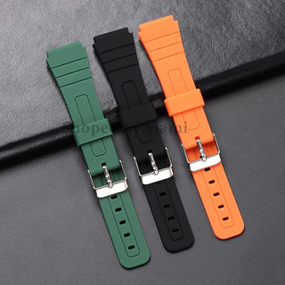 18 มม.สายนาฬิกากีฬาสําหรับ Casio สร้อยข้อมือยางซิลิโคนนาฬิกาสําหรับ A158 A168 AE1200 AE1300 F105 F108 F84 W800H SGW400 สายคล้อง