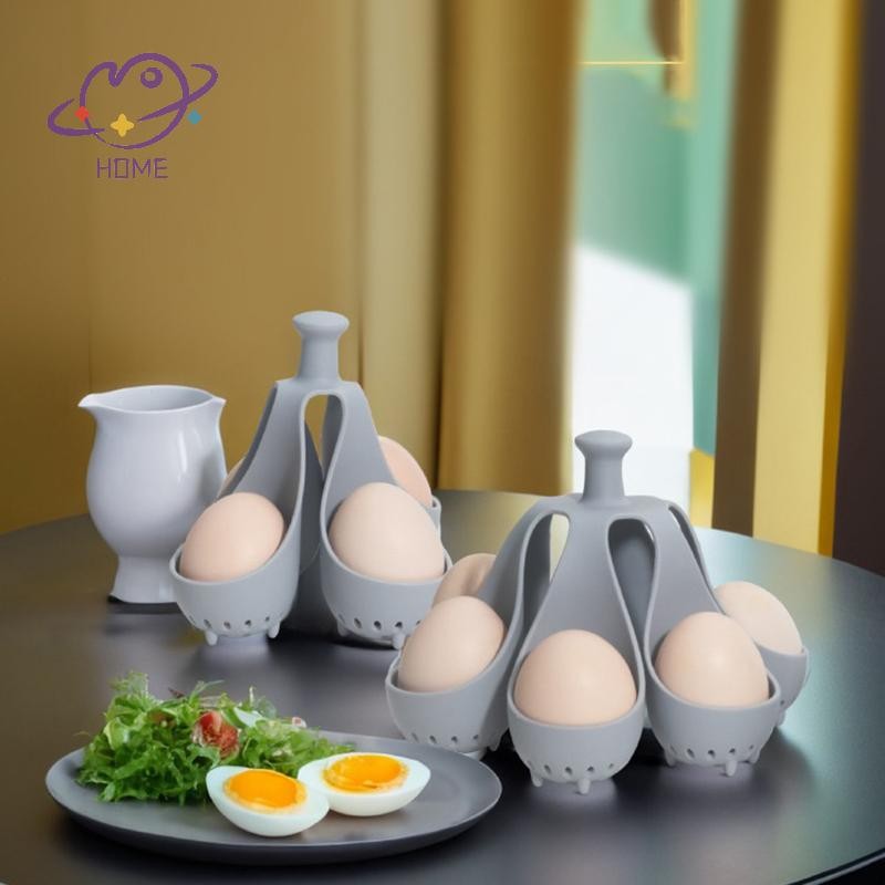 [อาจโฮม] 4/6 หลุมหม้อหุงไข่ซิลิโคนทนอุณหภูมิสูงถาดไข่นึ่งเกรดอาหารเสริมเครื่องมืออาหาร {ไทย}