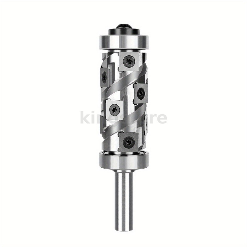 คาร์ไบด์ใส่ Flush Trim Router Bit 32 มม. Dia 1/2 "Shank 63 มม.ความยาวตัดแบริ่งคู่สําหรับรูปแบบและแม่แบบ Routting