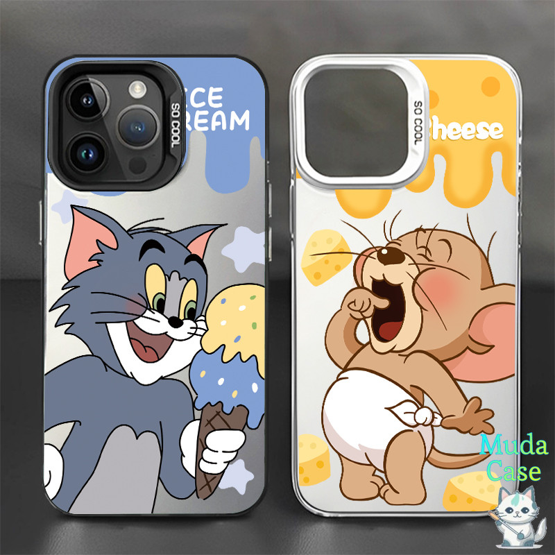 ในไทยเคสไอโฟน เคสการ์ตูนน่ารัก Tom and Jerry สําหรับIPhone 16 XR 7 8 Plus 11 15 14 13 12 Pro MAX X XS กรณีโทรศัพท์คู่