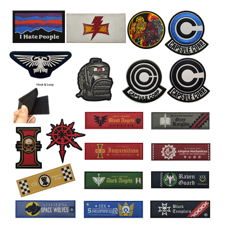 Warhammer40k กลางแจ้งกระเป๋าอุปกรณ์เสริมกระเป๋าเป้สะพายหลัง Red Symbol เย็บปักถักร้อยยุทธวิธี Patch ผ้าสติกเกอร์ Velcro Badge Morale Badge