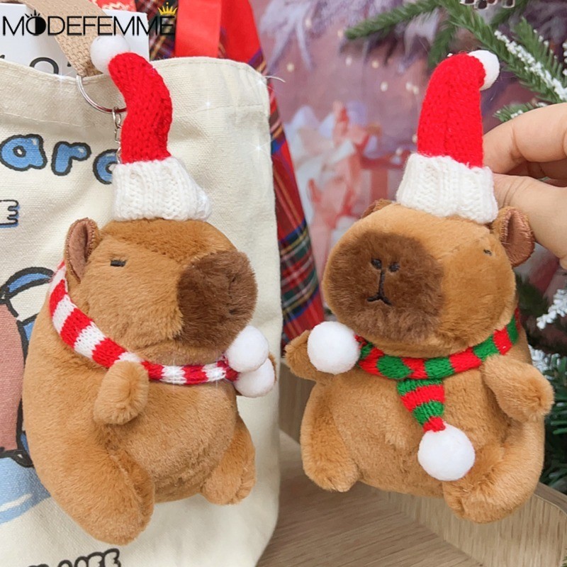 [ แนะนํา] พวงกุญแจคริสต์มาส Capybara - อุปกรณ์เสริมกุญแจการ์ตูน - เครื่องประดับกระเป๋านักเรียนคริสต์มาส - จี้กระเป๋าตุ๊กตา - ห่วงกุญแจโทรศัพท์มือถือ - ของขวัญวันเกิ