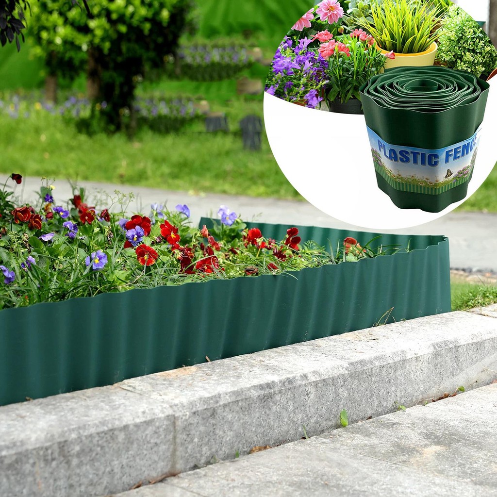 รั้วแต่งสวน รั้วพลาสติก ที่กั้นดิน รั้ว PP พับได้ รั้วตกแต่งสวน ขอบกั้นดิน DIY ของตกแต่งสวน