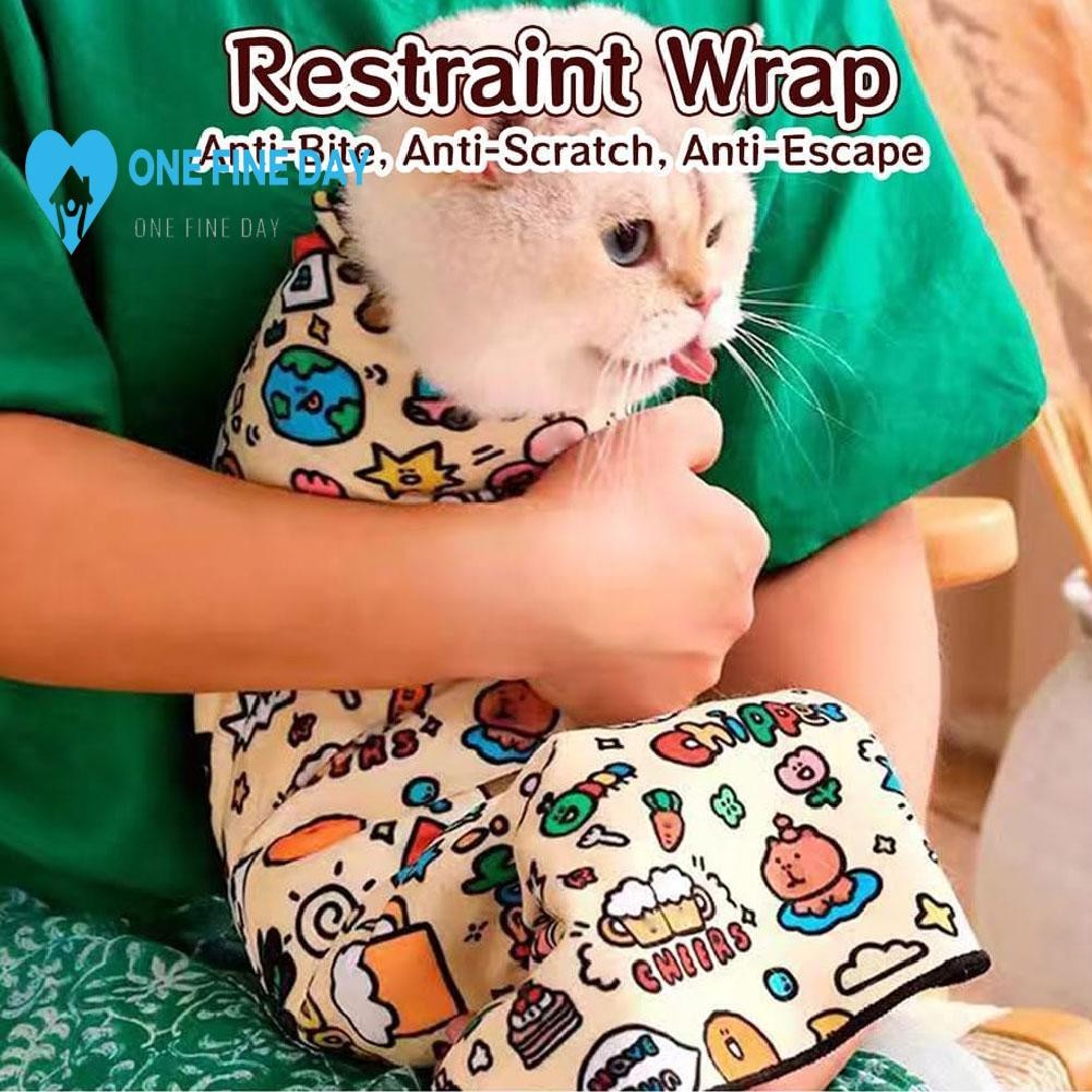 Pet Patch Cat Fixed Magic Cloth Pet Cat Wrap Cloth Clipping Artifact ฉีดเล็บและ V7k9