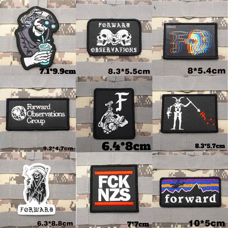 FOB Forward Observations group Military Tactical Embroidered Patches  Armband Backpack Badge with Hook Backing for Cloth