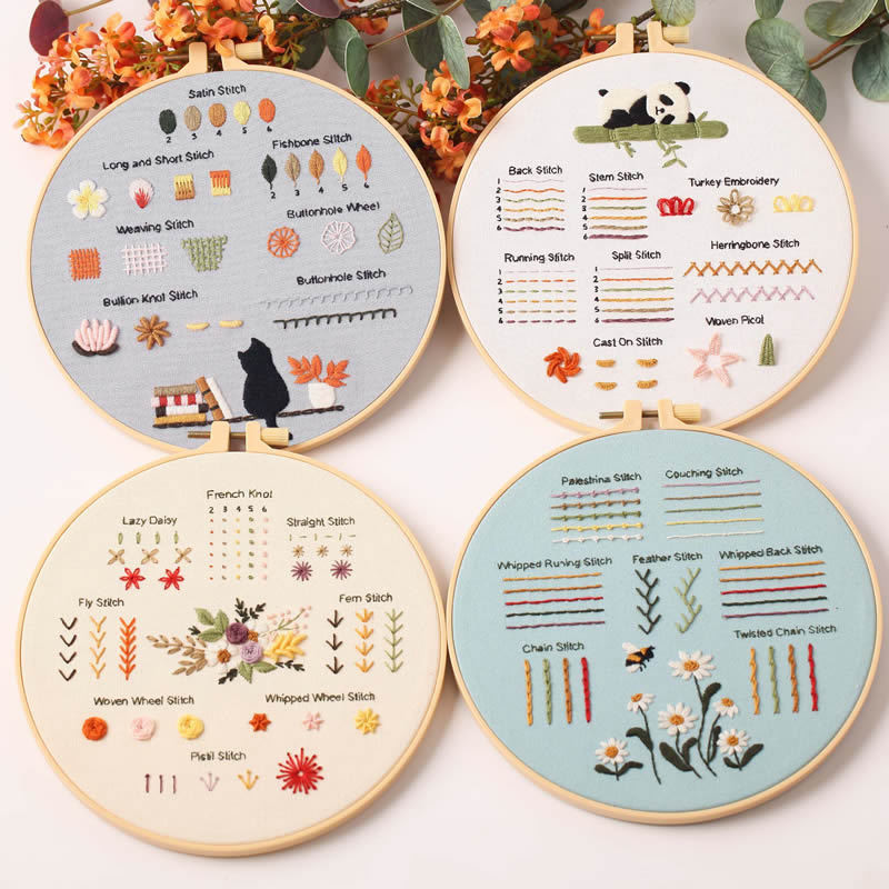 [เฮปู] ชุดฝึกเย็บปักถักร้อย 4 ชุด, ชุดเย็บปักถักร้อยสําหรับผู้เริ่มต้นที่มีรูปแบบเย็บปักถักร้อย, ชุดเย็บปักถักร้อยเริ่มต้น, ชุดเย็บปักถักร้อยสําหรับผู้ใหญ่, มือ
