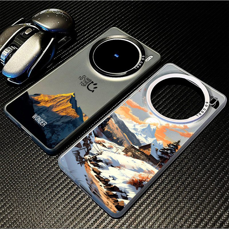 Sunshine Golden Mountainแนวโน้มแฟชั่นMicro MatteสําหรับVivo X200 Pro Mini X100s X100 X90 X80 X70 Pro UltraสีสันFrostedกันกระแทกเคสโทรศัพท์