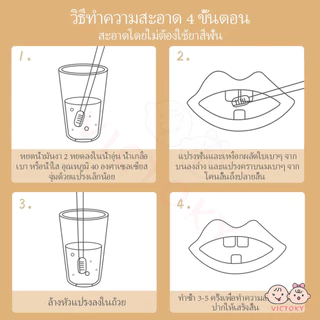 VICTOKY ที่แปรงลิ้น ชุดแปรงสีฟันเด็ก 2 ชิ้น แปรงลิ้น สําหรับเด็กทารก 0-18 เดือน แปรงเด็ก แปรงทำความสะอาดลิ้น ป้องกันฟันผ